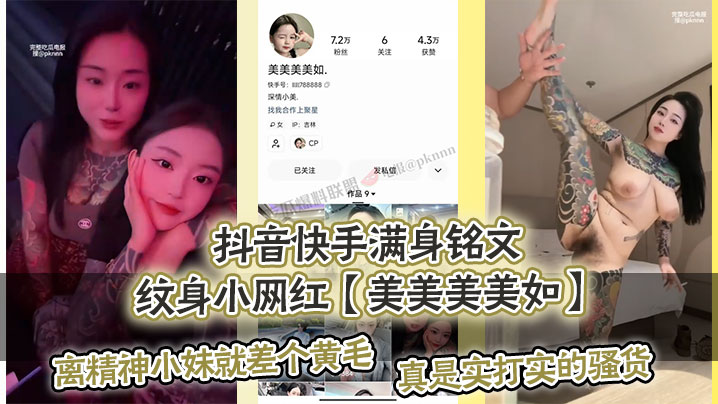 抖音快手满身铭文纹身小网红[美美美美如